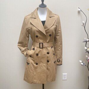 New Classic Tan Quilted Trench Coat